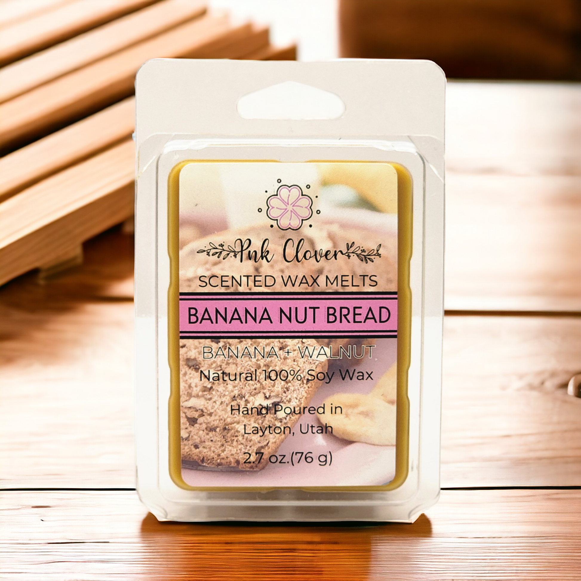 Banana Nut Bread - Wax Melt by Pnk Clover | Banana Nut Bread Wax Melts | Warm Baked Banana Bread Scent | Soy Wax 