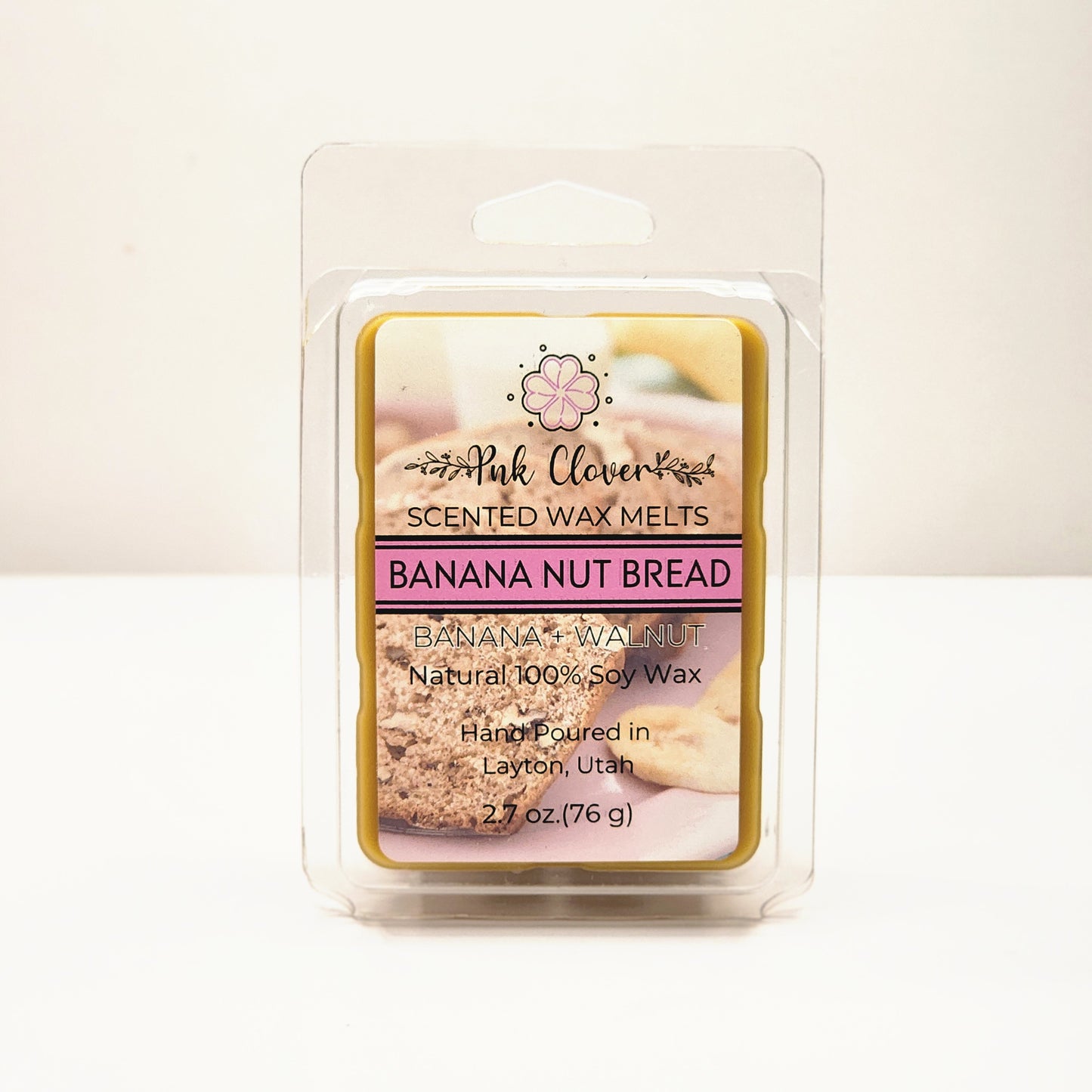 Banana Nut Bread - Wax Melt by Pnk Clover | Banana Nut Bread Wax Melts | Warm Baked Banana Bread Scent | Soy Wax 