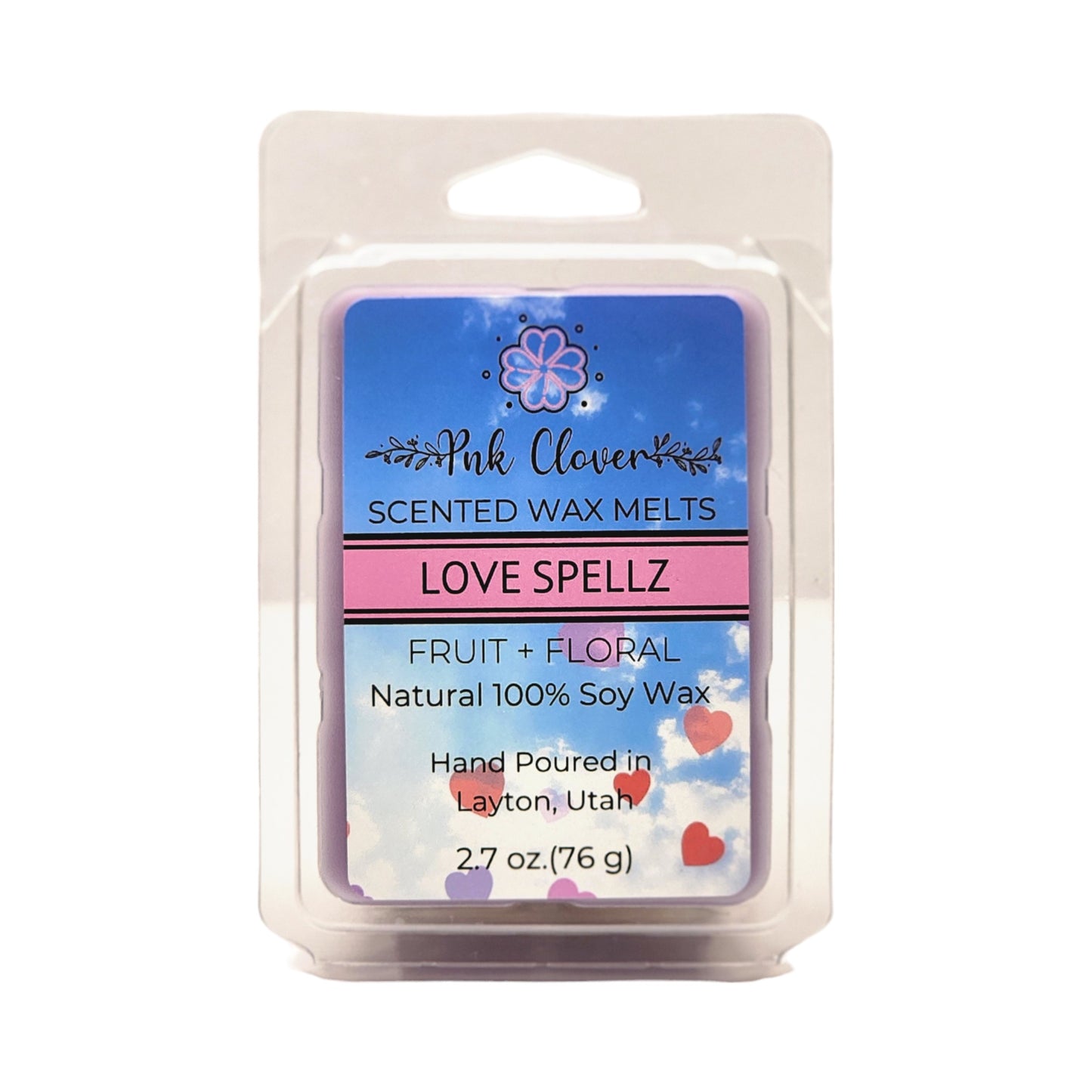 Love Spellz - Wax Melt by Pnk Clover | Love Spellz Wax Melts | Enchanting Floral & Fruity Fragrance | Soy Wax