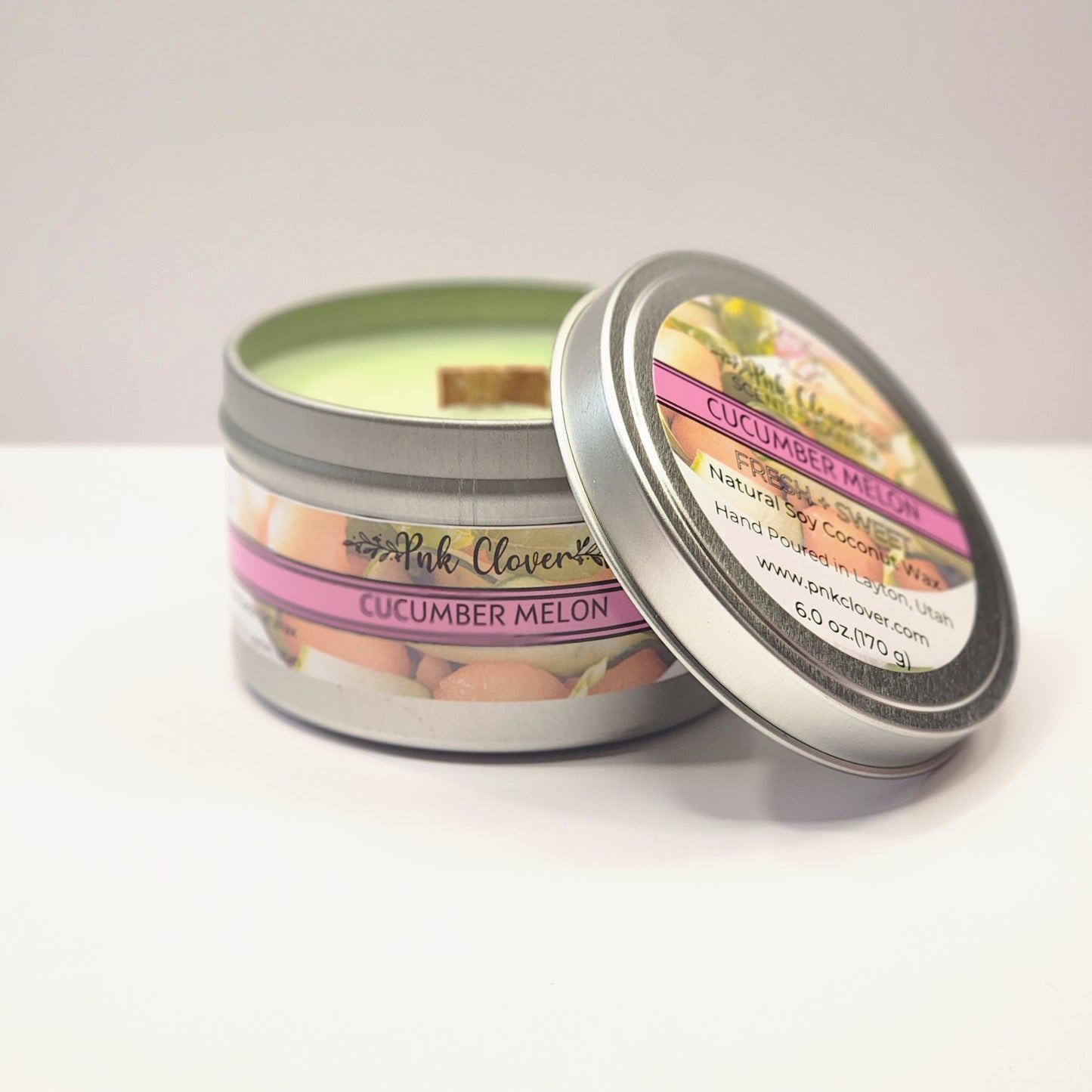 Cucumber Melon - Candles by Pnk Clover | Cucumber Melon Soy Coconut Wax Candle | Refreshing Aroma | Available in Multiple Sizes