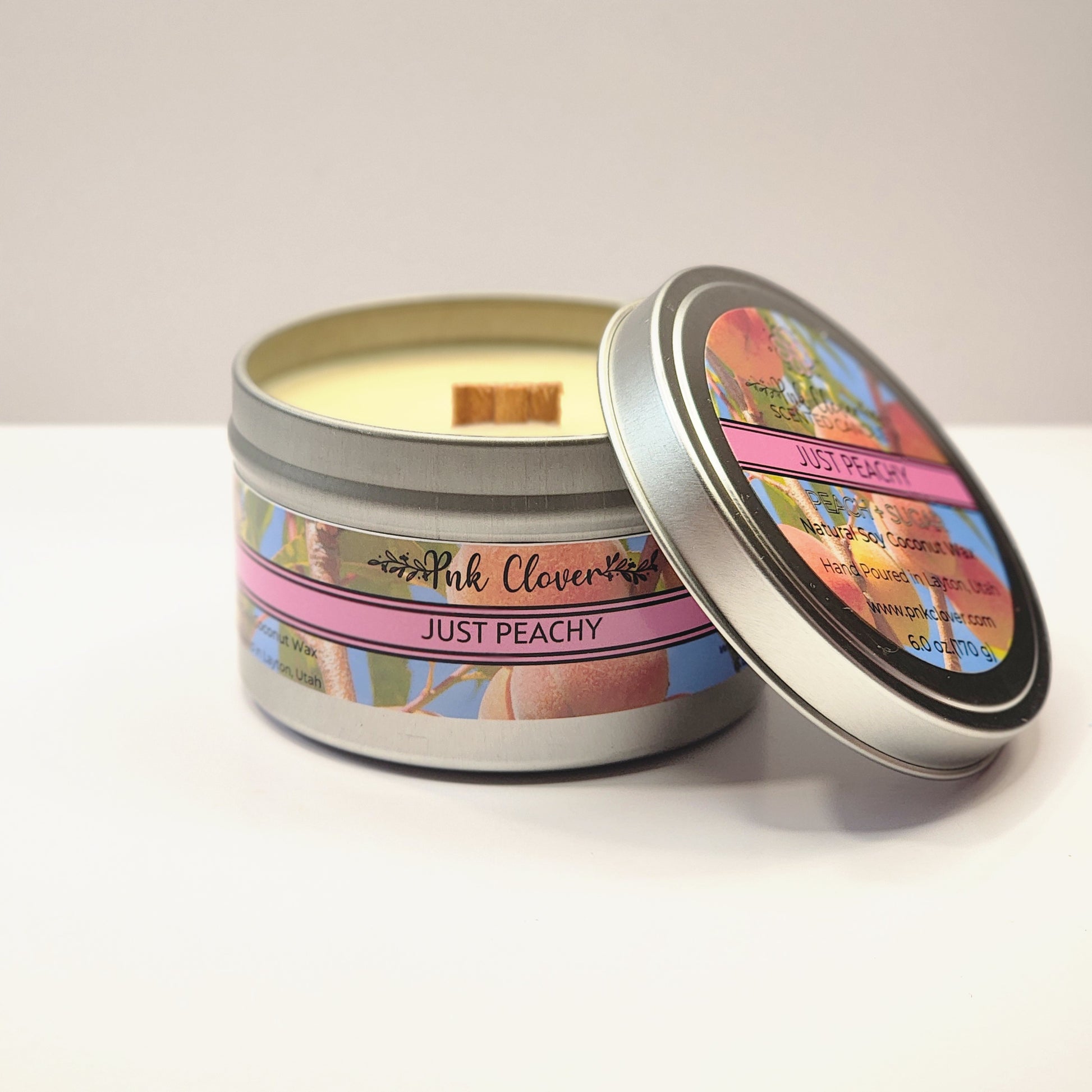 Just Peachy - Candles by Pnk Clover | Peach + Sugar Soy Coconut Wax | Just Peachy | Available in Various Sizes