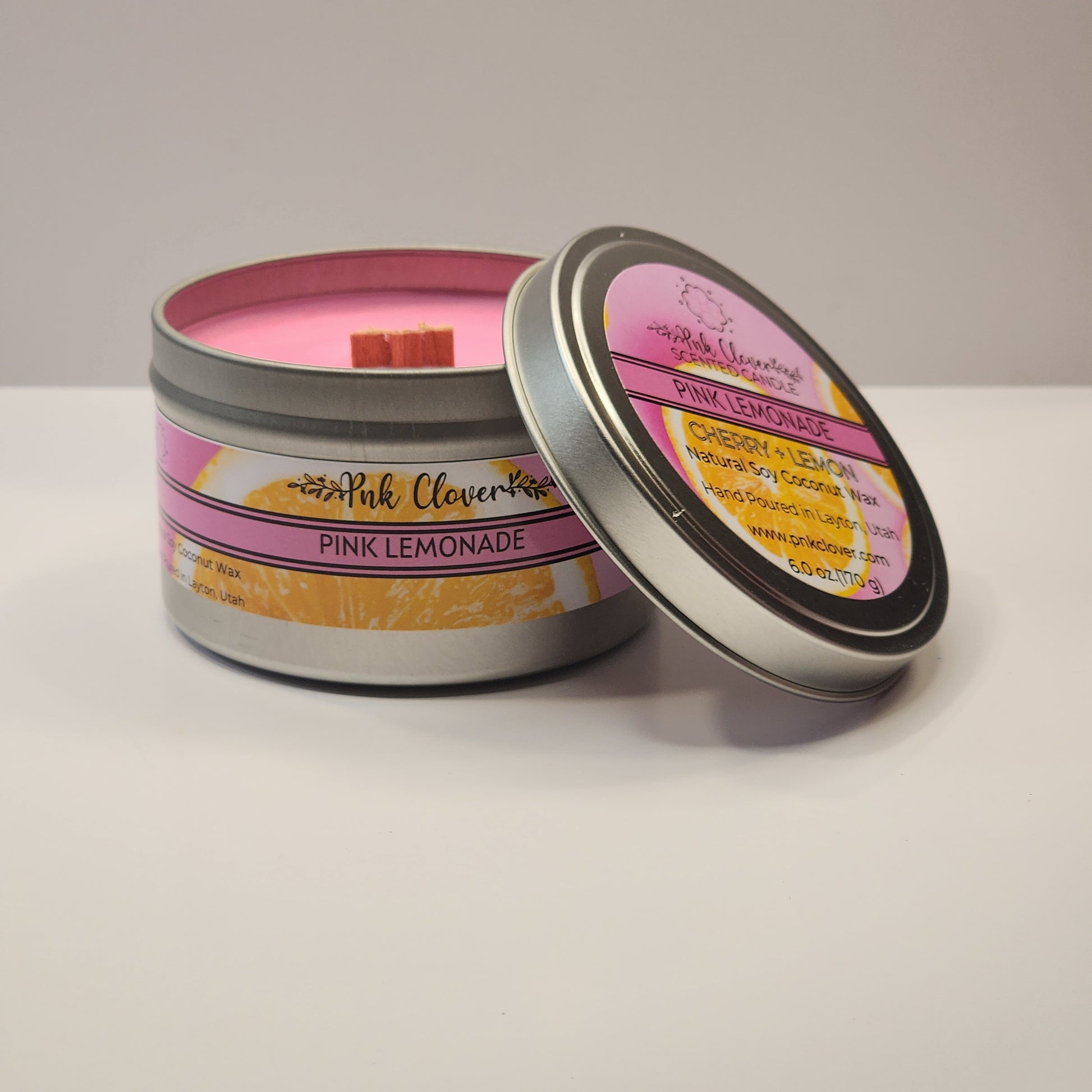 Pink Lemonade - Candles by Pnk Clover | Cherry + Lemon Soy Coconut Wax Candle | Pink Lemonade | Multiple Sizes