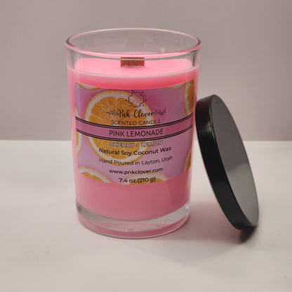 Pink Lemonade - Candles by Pnk Clover | Cherry + Lemon Soy Coconut Wax Candle | Pink Lemonade | Multiple Sizes