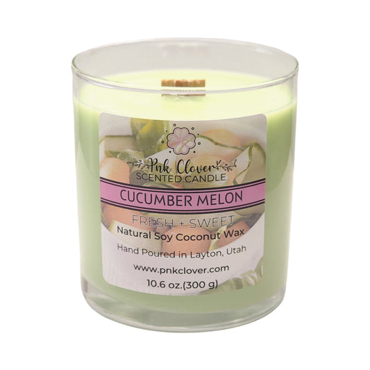 Cucumber Melon - Candles by Pnk Clover | Cucumber Melon Soy Coconut Wax Candle | Refreshing Aroma | Available in Multiple Sizes