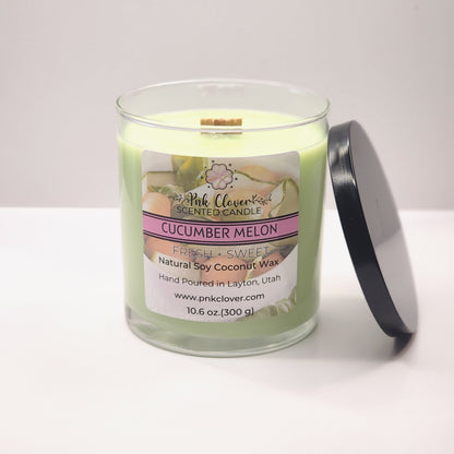 Cucumber Melon - Candles by Pnk Clover | Cucumber Melon Soy Coconut Wax Candle | Refreshing Aroma | Available in Multiple Sizes