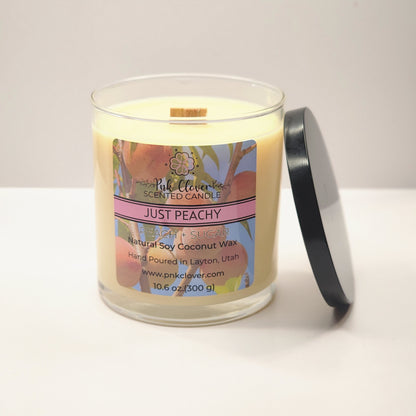 Just Peachy - Candles by Pnk Clover | Peach + Sugar Soy Coconut Wax | Just Peachy | Available in Various Sizes