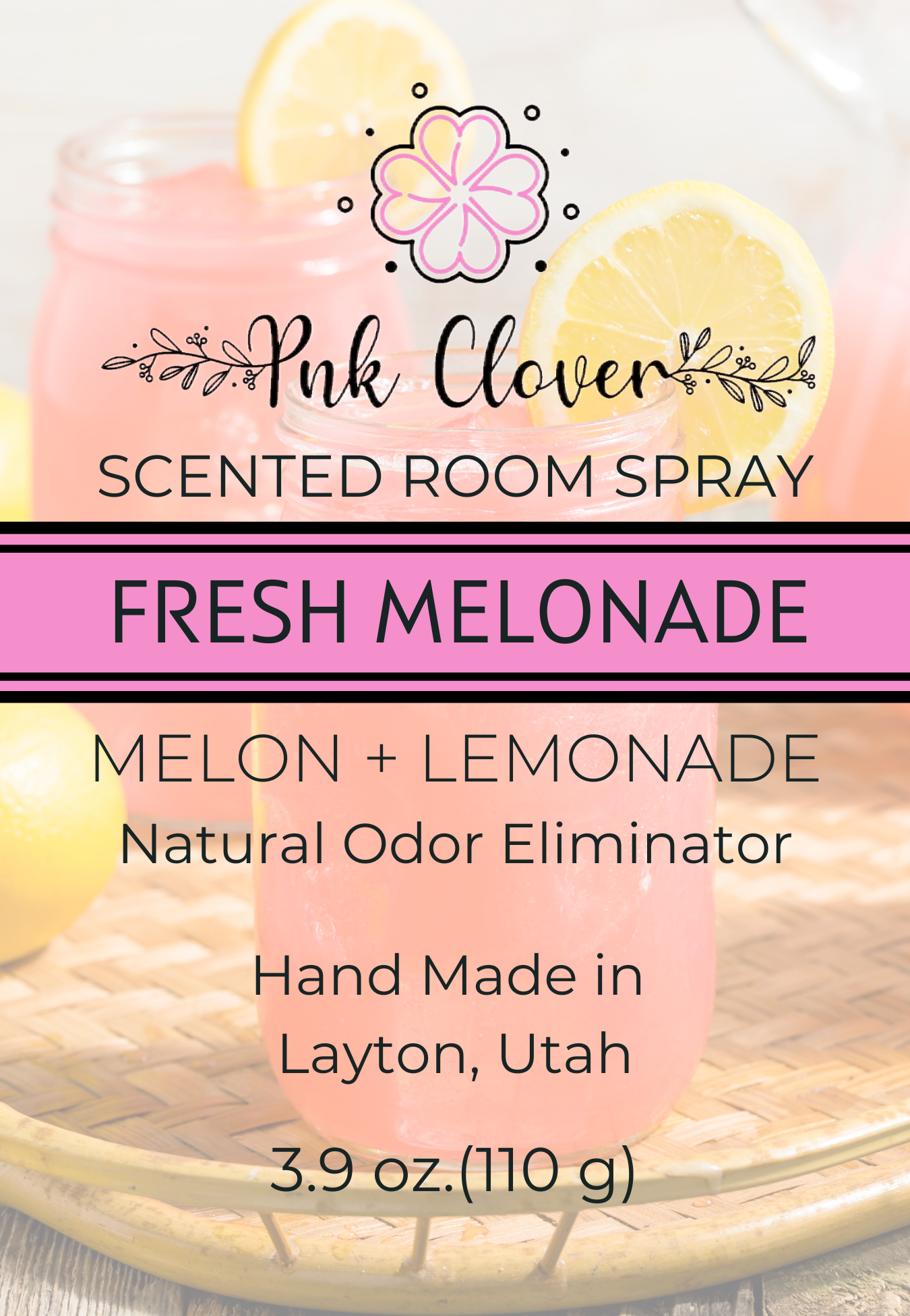 Fresh Melonade - Room Spray by Pnk Clover | Fresh Melonade Room Spray | 3.9oz Odor Eliminator Spray - Pnk Clover