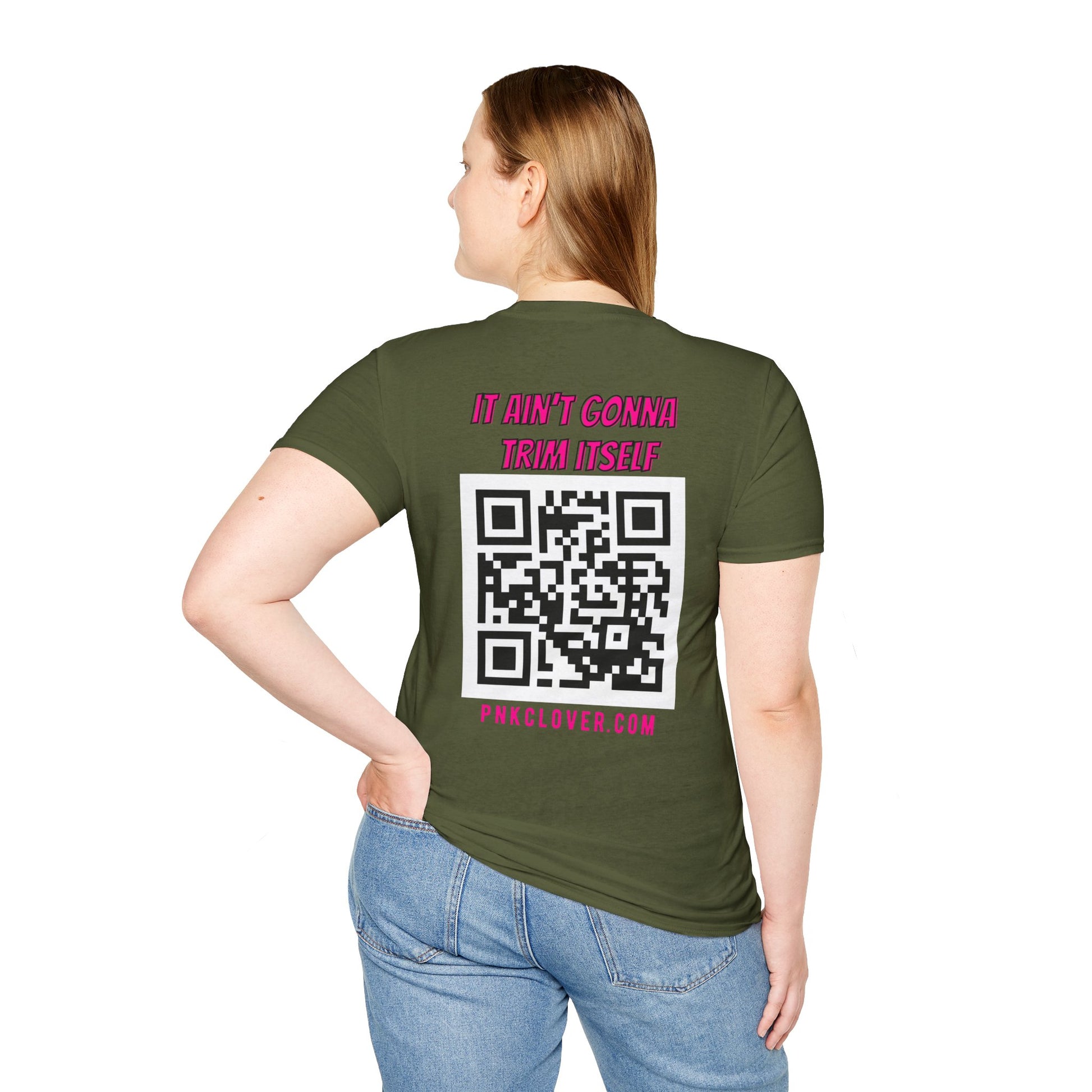 Hub Style (Front) QR Code (Back) - Unisex Softstyle T-Shirt - T-Shirt by Printify | Hub Style (Front) QR Code (Back) - Unisex Softstyle T-Shirt