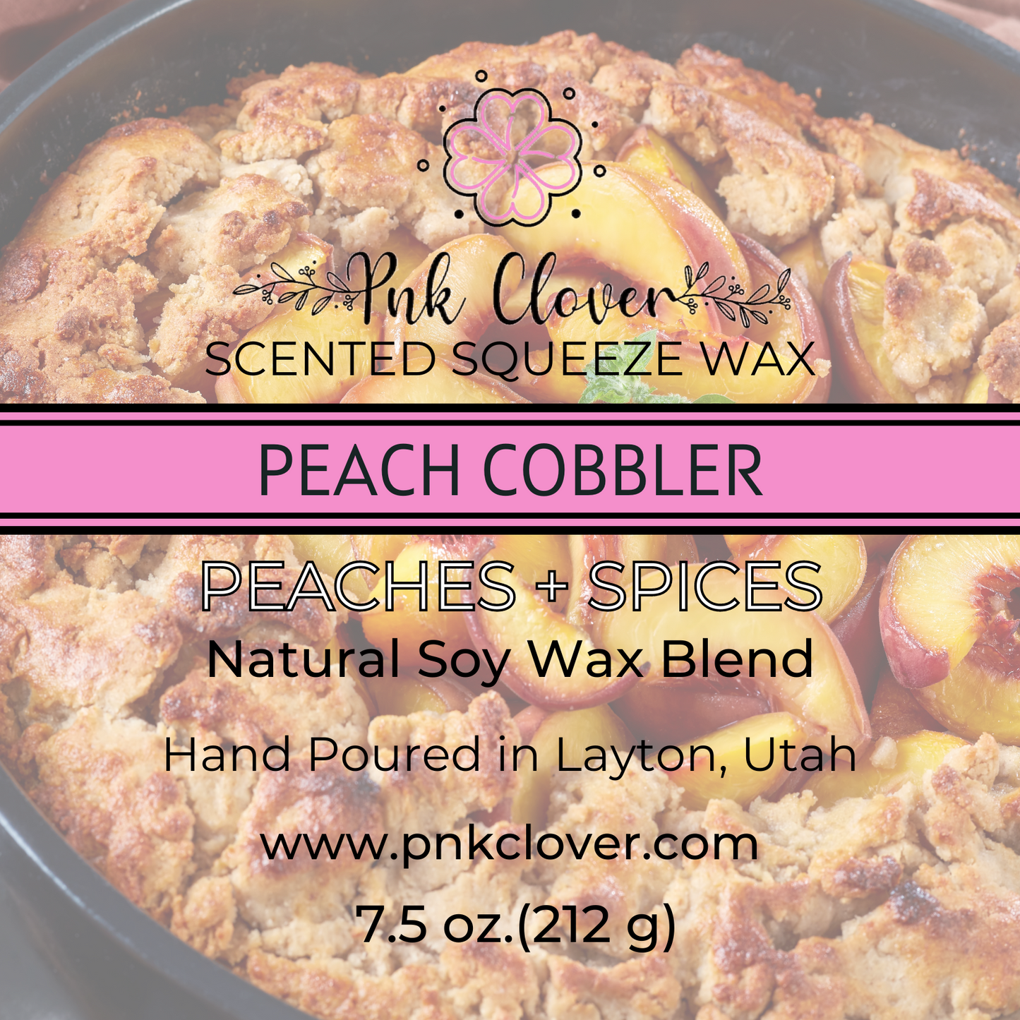 Peach Cobbler - Squeeze Wax by Pnk Clover | Peach Cobbler Scented Squeeze Wax | Peach Spices - Pnk Clover