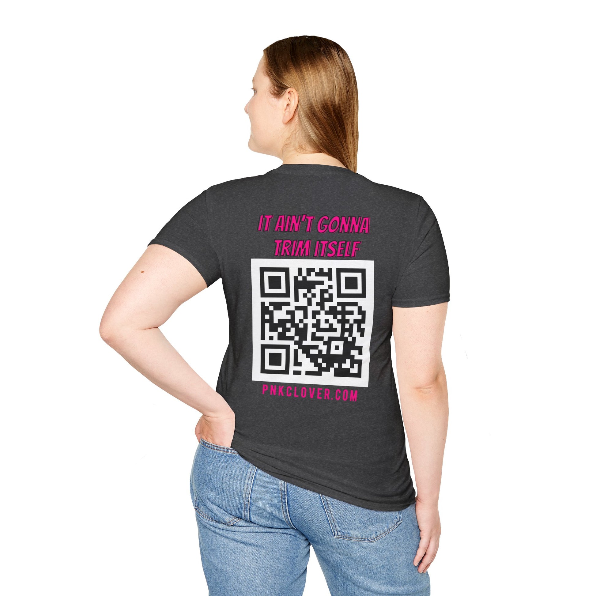 Hub Style (Front) QR Code (Back) - Unisex Softstyle T-Shirt - T-Shirt by Printify | Hub Style (Front) QR Code (Back) - Unisex Softstyle T-Shirt