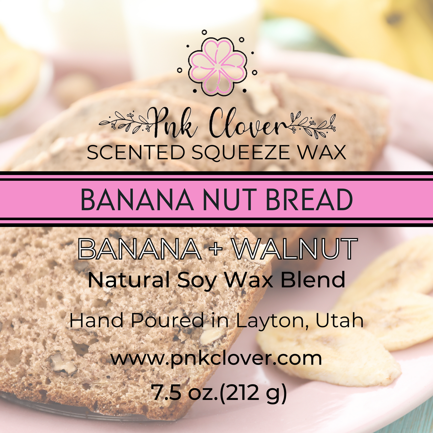 Banana Nut Bread - Squeeze Wax by Pnk Clover | Banana Nut Bread Scented Squeeze Wax | Banana Walnut - Pnk Clover