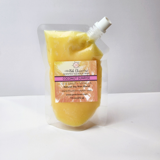 Coconut Sunrise - Squeeze Wax by Pnk Clover | Coconut Sunrise Squeeze Wax Melt - A Refreshing Scent for the Summer