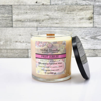 Fruit Jubilee - Candles by Pnk Clover | Fruit Jubilee Scented Candle | Sweet Aroma for Your Home - 11oz Soy Coconut Wax - Pnk Clover