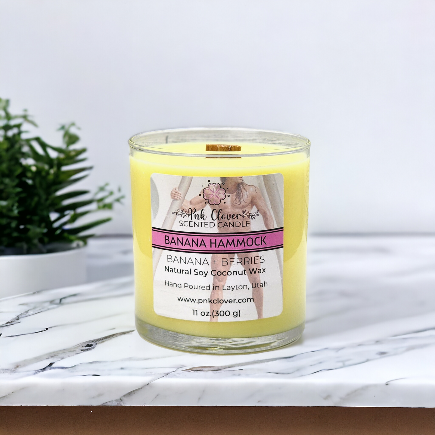 Banana Hammock - Candles by Pnk Clover | Banana Hammock Scented Candle |  11oz Glass Jar - Pnk Clover