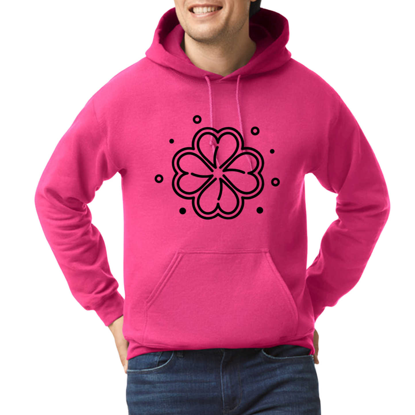 Pnk Clover Pink Hoodie - Hoodie by Pnk Clover | Pnk Clover Pink Hoodie