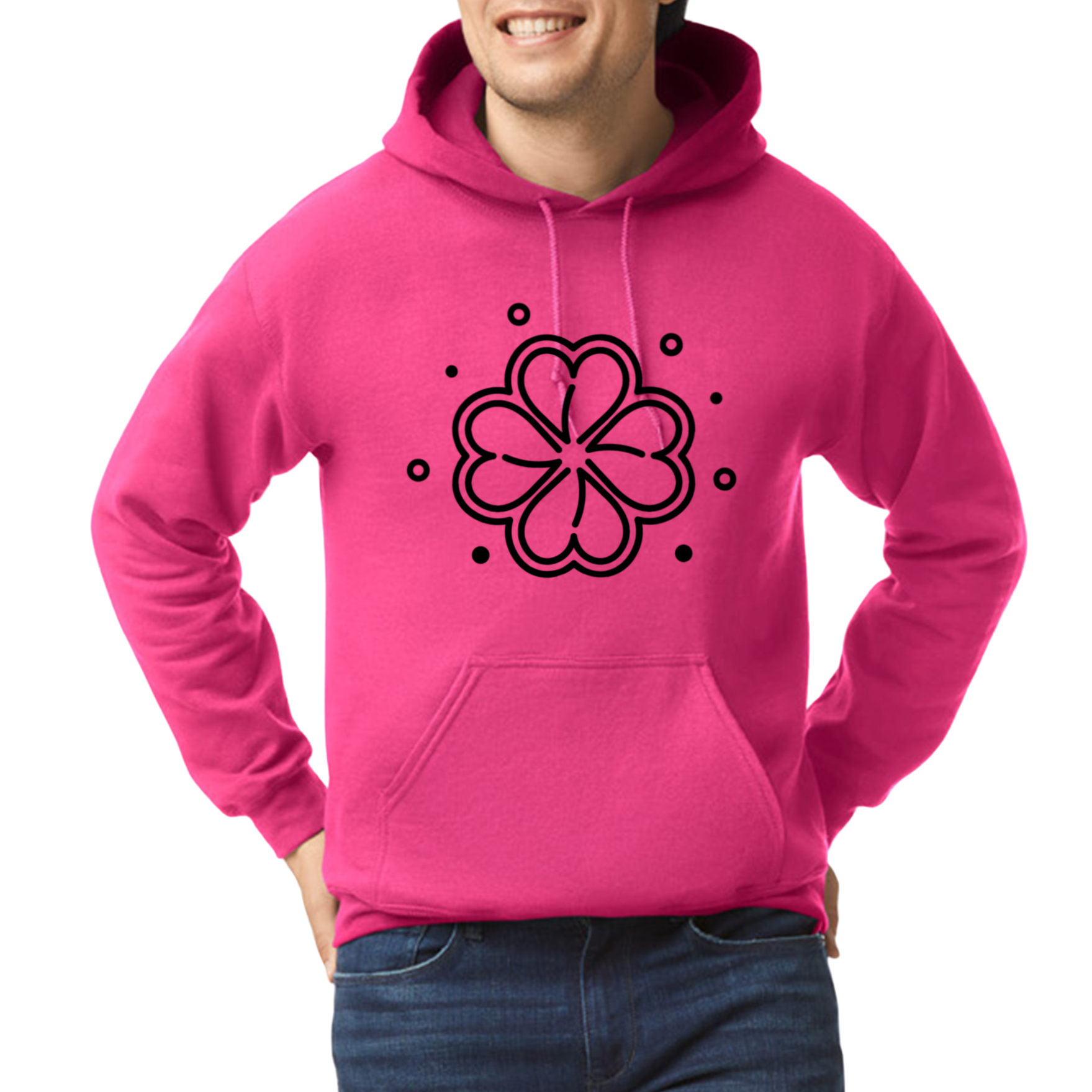 Pnk Clover Pink Hoodie - Hoodie by Pnk Clover | Pnk Clover Pink Hoodie