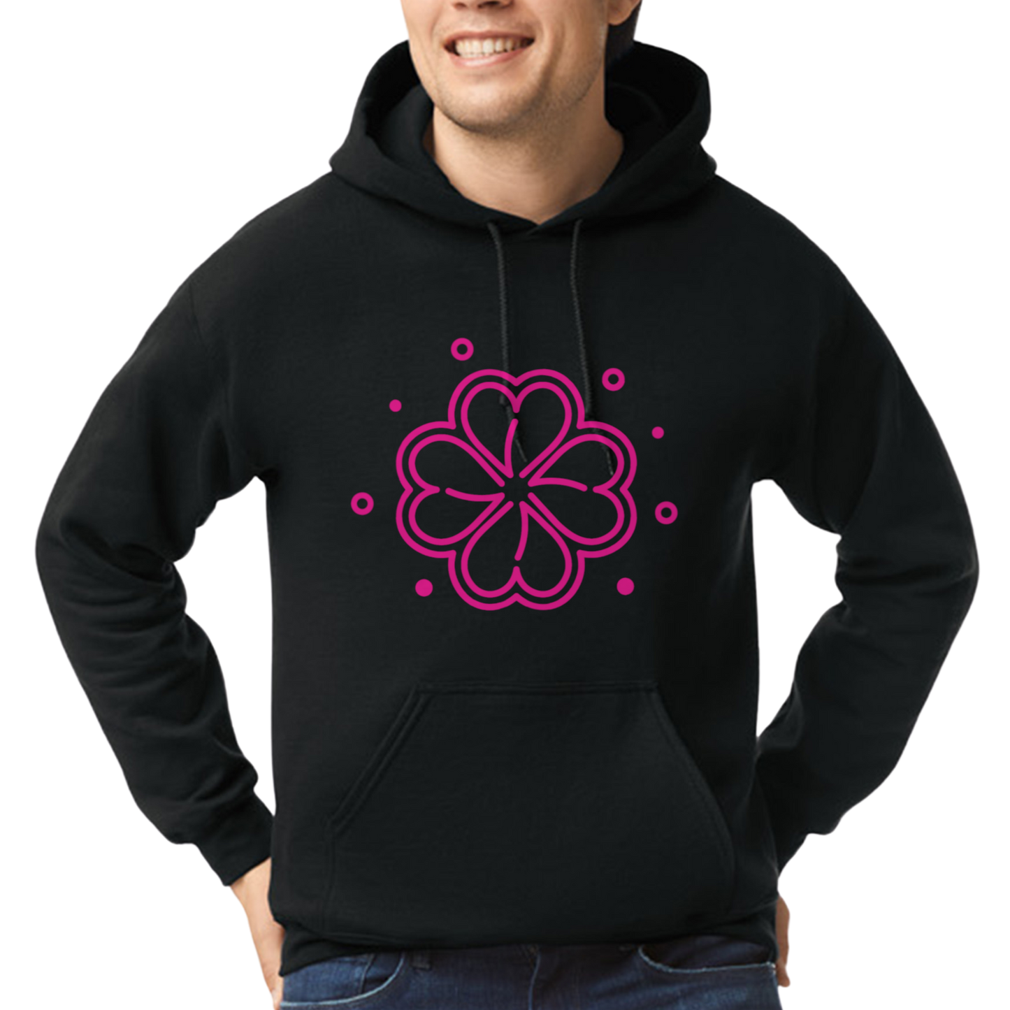 Pnk Clover Black Hoodie - Hoodie by Pnk Clover | Pnk Clover Black Hoodie