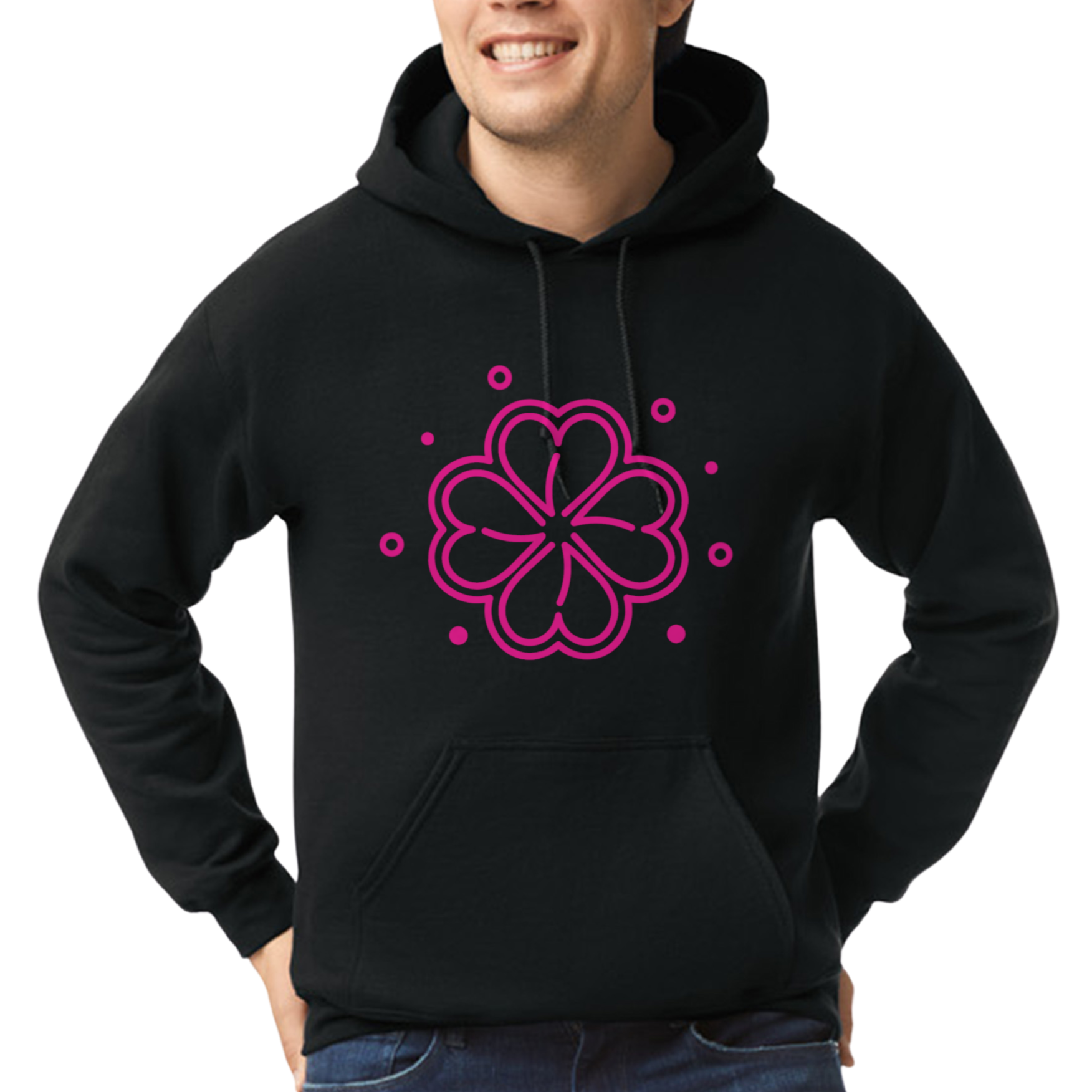 Pnk Clover Black Hoodie - Hoodie by Pnk Clover | Pnk Clover Black Hoodie