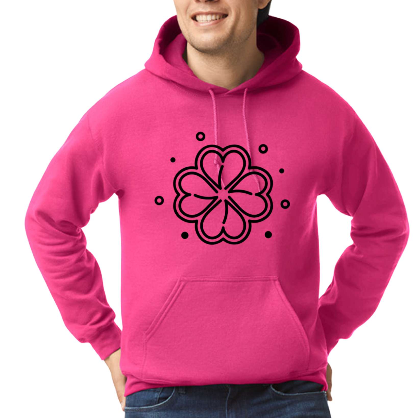 Pnk Clover Hoodie - Pink - Funny - Hoodie by Pnk Clover | Pnk Clover Hoodie - Pink - Funny