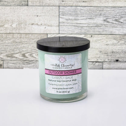 Outdoor Shower - Candles by Pnk Clover | Outdoor Shower Scented Candle | Bring the Outdoors Indoors - 11oz - Pnk Clover