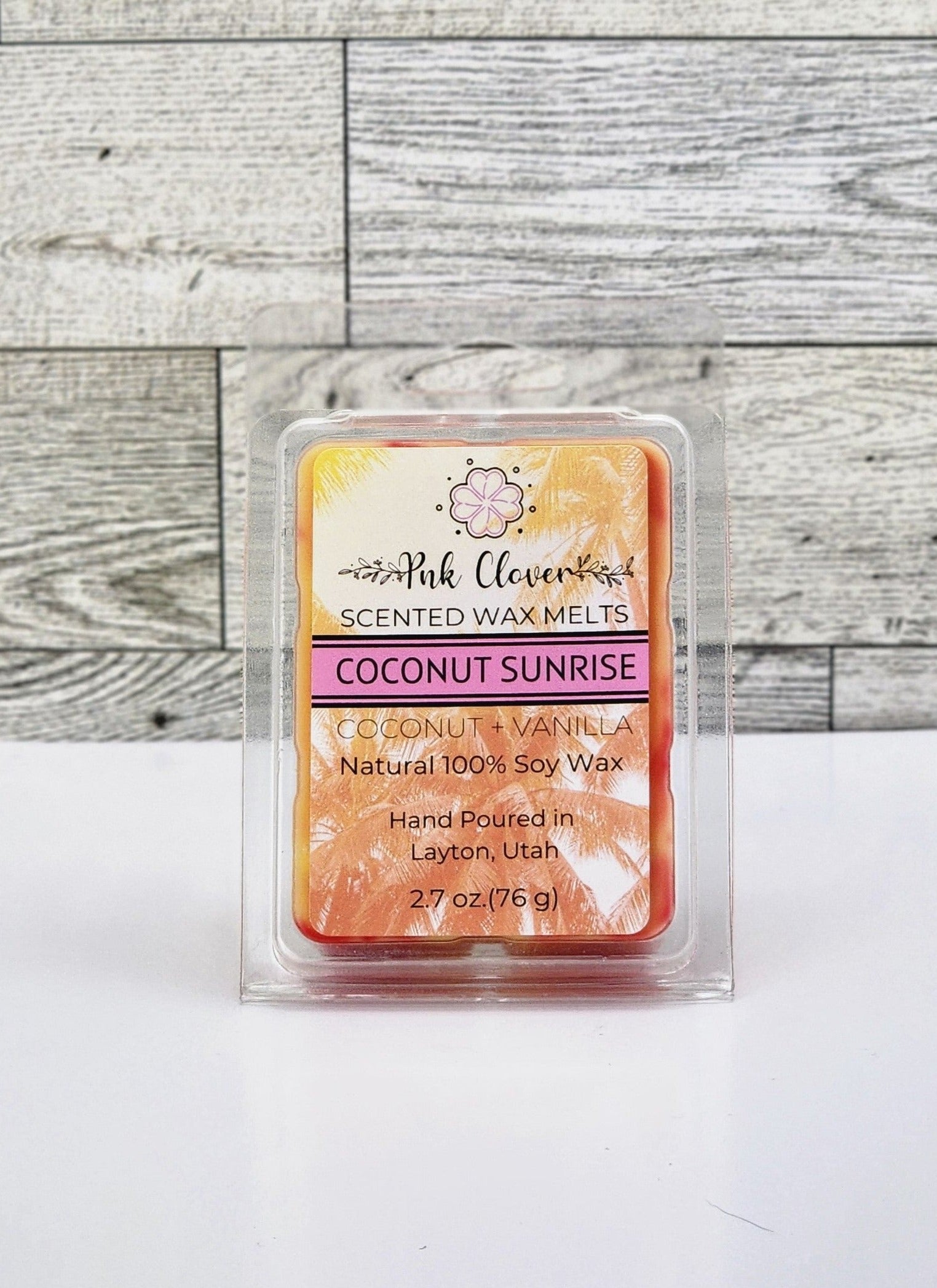 Coconut Sunrise - Wax Melt by Pnk Clover | Infuse Your Space with the Luscious Scent of Coconut Sunrise Soy Wax Melt