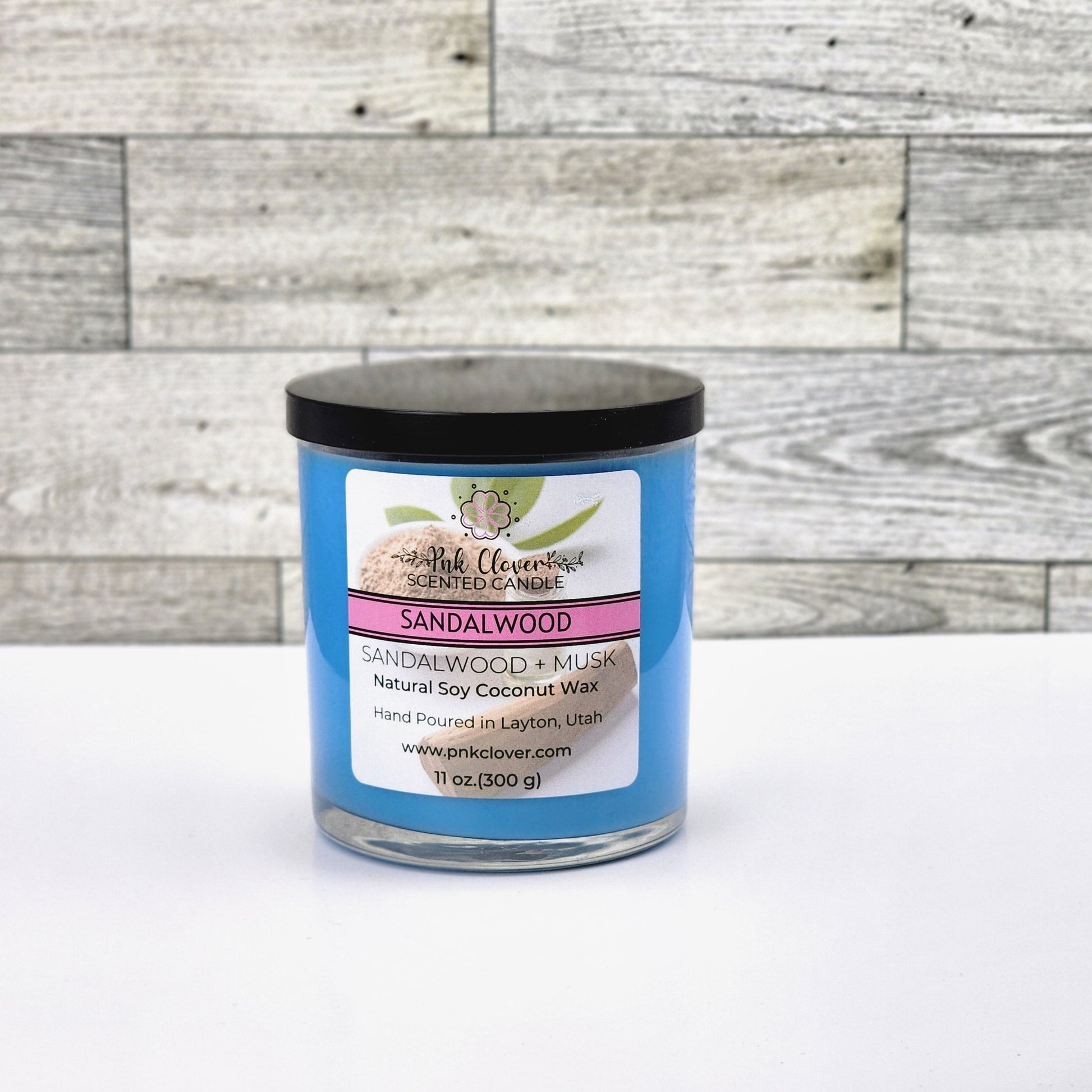 Sandalwood - Candles by Pnk Clover | Sandalwood Scented Candle | Earthy & Warm Fragrance for Cozy Homes - 11oz - Pnk Clover