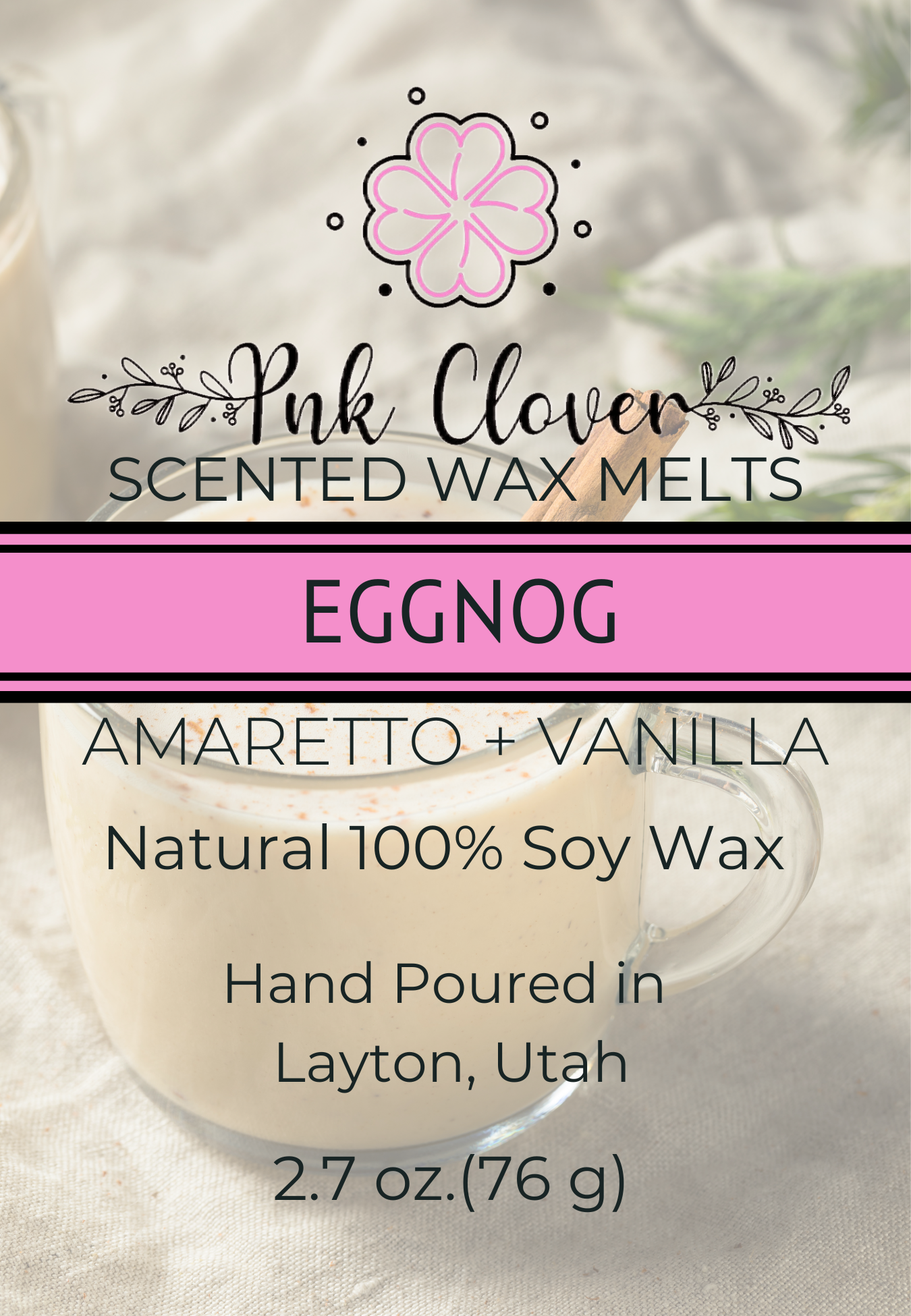 Eggnog - Wax Melt by Pnk Clover | Celebrate the Holidays with Our Eggnog Wax Melt 