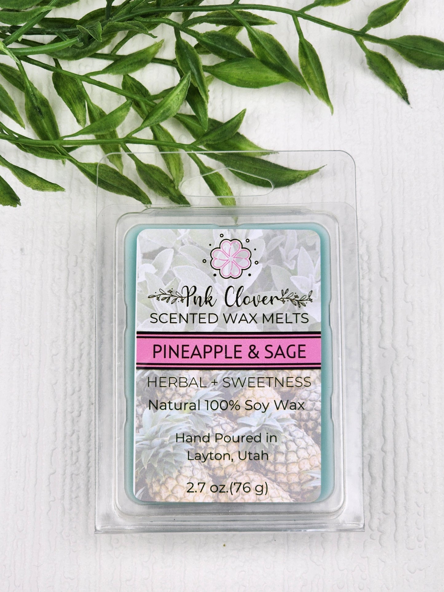 Pineapple Sage - Wax Melt by Pnk Clover | Pineapple Sage Wax Melt - A Refreshing and Calming Scented Soy Wax Melt