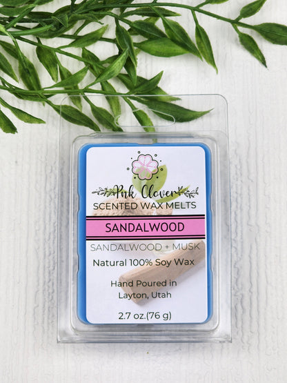 Sandalwood - Wax Melt by Pnk Clover | Sandalwood Wax Melt - Rich & Woody Scent for Relaxing Spaces