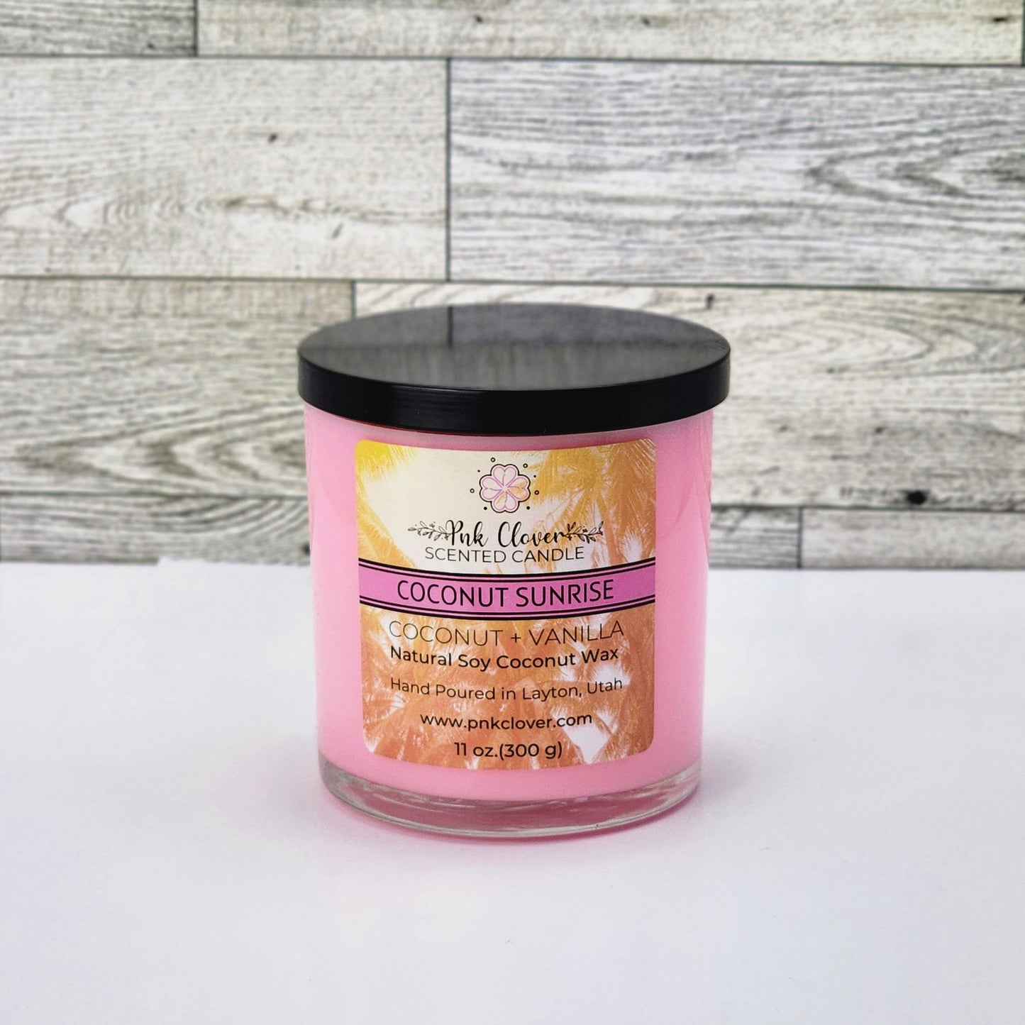 Coconut Sunrise - Candles by Pnk Clover | Coconut Sunrise Scented Candle | Embrace the Tropical Vibe - 11oz Glass Jar - Pnk Clover